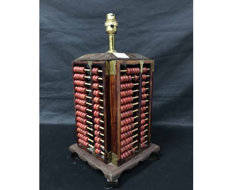 ABACUS STYLE TABLE LAMPalso a Chinese ceramic vase lamp