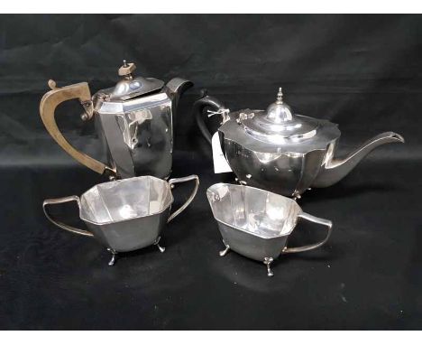 LOT OF SILVER PLATED ITEMSincluding six piece tea service and twelve silver coffee spoons etc