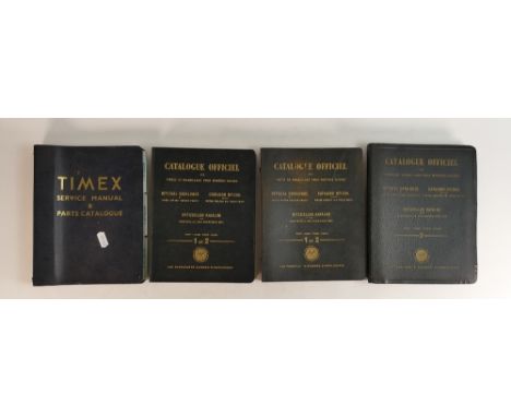 Four x Watch repair catalogues - Catalogue Official Swiss watch repair parts 1955, 1955 (1&amp;2) &amp; 1949 (part2), togethe