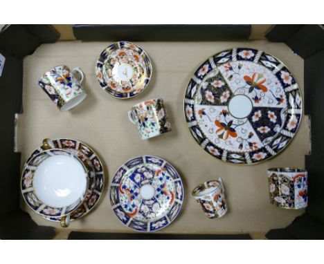 A collection of Royal Crown Derby pattern 2451 to include twin handled soup dish &amp; saucer, small serving dish, various cu
