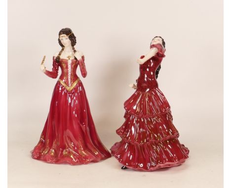 Royal Worcester limited edition lady figure The Fair Maiden of Astolat (a/f) together with Coalport A Passion for Dance limit