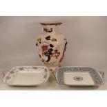 Masons large blue Mandalay vase, height 30cm, together with Wedgwood Florentine and Williamsburg