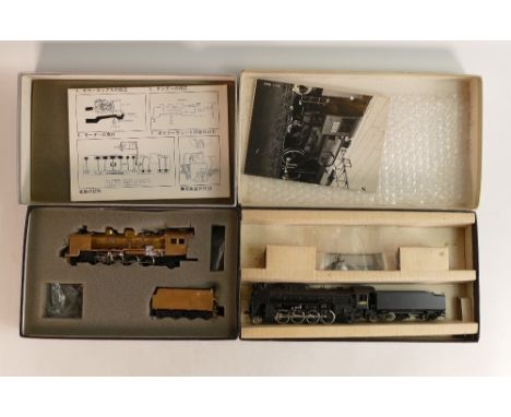 Katsumi Sl Series Brass D52 2-8-2 J scale boxed model railway engine &amp; tender, Together with Miyazawa Mokel Type D50 2-8-