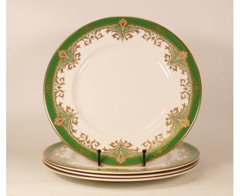 Four De Lamerie Fine Bone China heavily gilded Special Commission Dinner Plates , specially made high end quality item, Made 