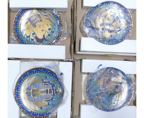 Four Boxed Royal Worcester Legends of the Nile Plates to include Nefertiti, The Golden Mask of Tutankhamun, Tutankhamun and A