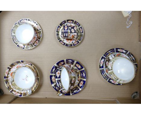 A collection of Royal Crown Derby to include various cups and saucers all in the 2451 pattern ( 1 tray) 