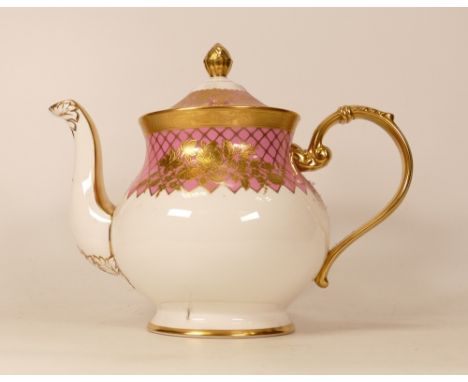 Large De Lamerie Fine Bone China heavily gilded Special Commission Tea Pot , specially made high end quality item, Made in En