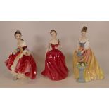 Royal Doulton lady figures Southern Belle HN2229, Innocence HN2842 and Alexandra HN3286 (3)