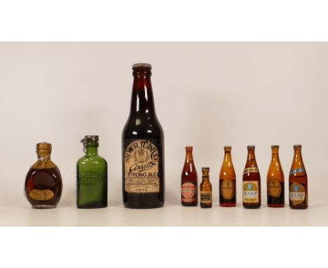 A collection of vintage miniature bottles of Guinness , Harp lager , dimple  together with a bottle of silver  Jubilee Ansell