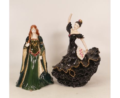 Royal Worcester limited edition lady figure The Princess of Tara (hair damaged but piece present) together with Coalport limi