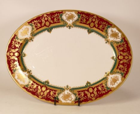 Large De Lamerie Fine Bone China heavily gilded Special Commission  for Sergey &amp; Galina Tulub patterned Oval Platter, spe