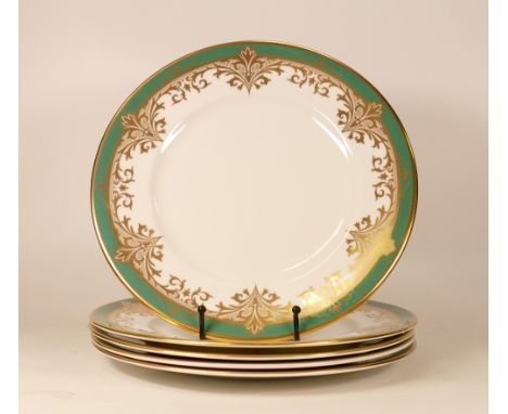 Five De Lamerie Fine Bone China heavily gilded Special Commission Dinner Plates , specially made high end quality item, Made 
