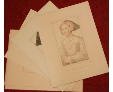 After Hans Holbein - a collection of portrait engravings from the 'In His Majesty's' collection series, all unframed
