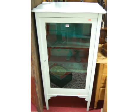 An early 20th century and later painted single door glazed china display cabinet, w.68cm