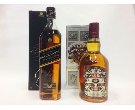 JOHNNIE WALKER BLACK LABEL AGED 12 YEARS
Blended Scotch Whisky. 
70cl, 40% volume, in carton. 
CHIVAS REGAL AGED 12 YEARS
Ble