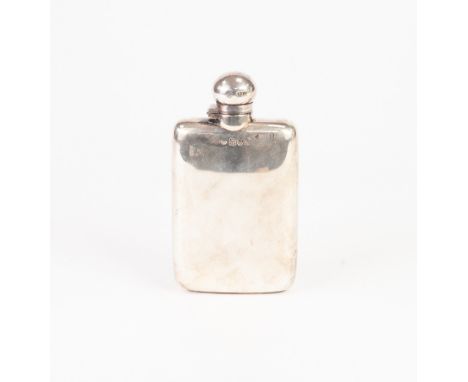 A LATE VICTORIAN SIVLER SPIRIT FLASK, London 1896, 4 1/2oz 