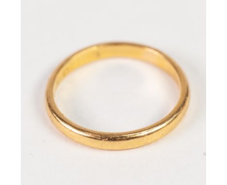 22ct GOLD WEDDING RING, Birmingham 1929, 3.5gms, ring size 'N/O'