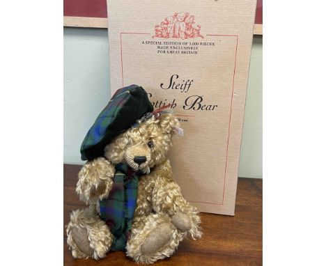 Steiff Scottish Blond Bear, 30cm with box.