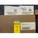 (60) Boxes - 3 Inch Plastic Sword Picks