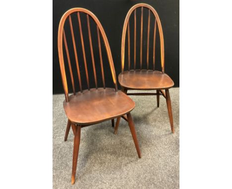 A pair of Ercol Elm and Beechwood, 365 model, ‘Quaker’ chairs, (2). 