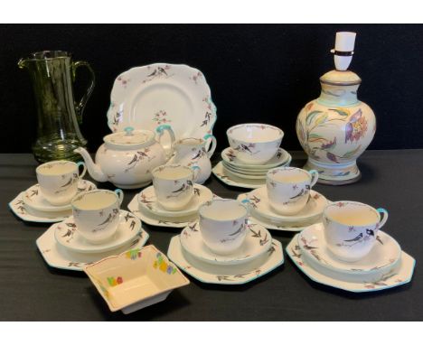 A Paragon pattern' Two for joy'  tea service for six including six tea cups and saucers. tea pot, milk jug , sugar bowl; etc 