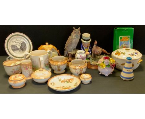 A Copeland Churchill jug; G.Armani, model of a Long Eared Owl; G.Armani, model of a pheasant; Eddie Stobart Collectibles phot