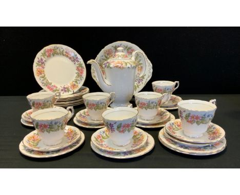 A Paragon 'Country lane' tea service for six including; a tea pot, six cups and saucers, eight sandwich plates, others smalle