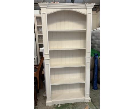 A white painted four shelf bookcase AF 194cm x 99cm