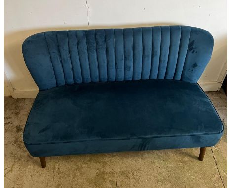 Two seater blue cocktail style sofa (H80cm W130cm D60cm SH44cm)