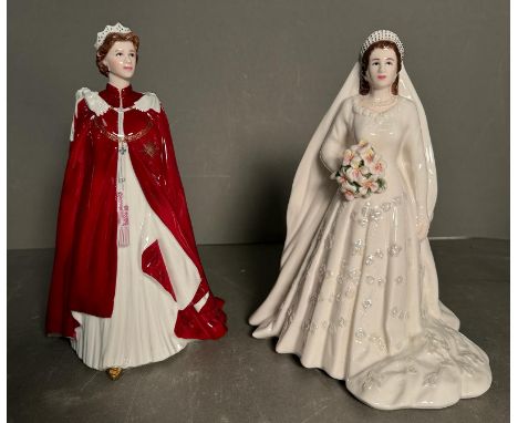 Two boxed Royal Worcester figures of HRH Queen Elizabeth the second  