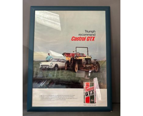 A vintage Triumph Recommend Castrol GTX featuring The 1907 6 cylinder Standard 67cm x 97cm 