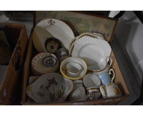 A selection of mainly ceramics including Spode oven to tableware, Coronationware and a pretty little barometer etc