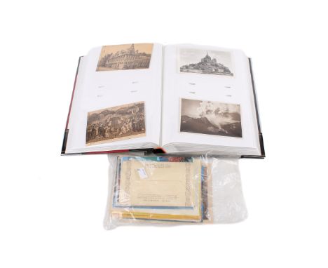 An album of vintage postcards. Including of Paris, Germany, mostly topographical, etc.