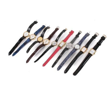 A group of ladies' watches. All with leather straps, including Limit, Eternamatic, Ingersol, Regent , Rotary, etc.