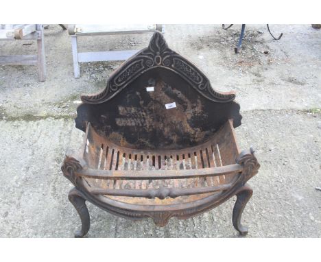 Large metal fire grate basket. H66cm