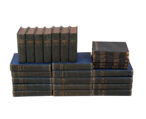 A group of vintage books. Including Charles Dickens, 14 volumes (of 16) from a set of his works, together with Chambers Pocke