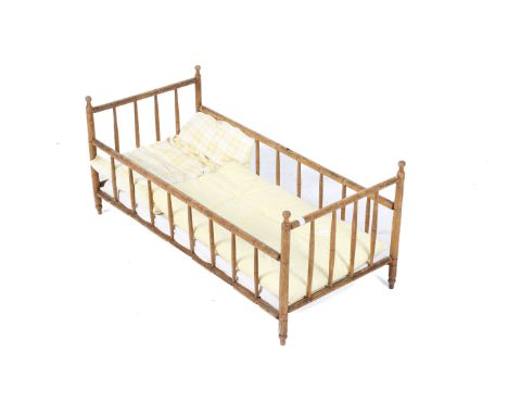 19th century bamboo effect babies cot bed. H40cm x W88cm x D41cm