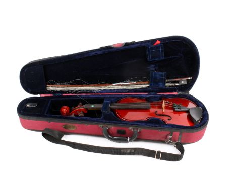 'The Sentor Student II' violin with bow  in a fitted case. Total length 51cm
