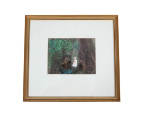 Gabrielle Bellocq (French, 1920-1999), pastel drawing, 'Le Bois et la Riviere'. Signed lower right, 12cm x 16cm, framed and g