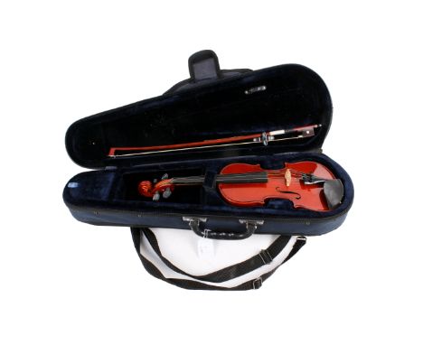 A Primavera 1/8 child's violin. In a fitted case, L43cm