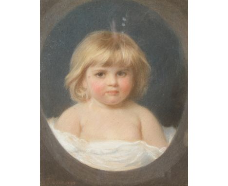 E Taylor (19th century), pastel portrait of a young girl. Signed and dated 1897 lower left. 43cm x 34cm, framed and glazed. 