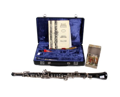 Buffet Crampon & Co Paris silverplated oboe in a fitted case. Circa 1984, S/N 2444.  Length 59cm (without mouth piece).