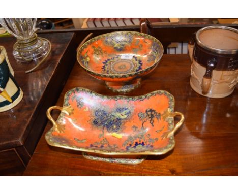 Two Carlton pedestal bowls (AF)
