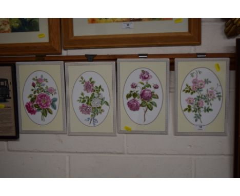 Four Royal Worcester "Worcester Rose" collection wall plaques
