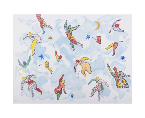 SAINT-PHALLE, NIKI DE (1930-2002), "Sky dance" Farblithographie/Papier, tlw. collagiert, u.re. mit Bleistift von Hand signier