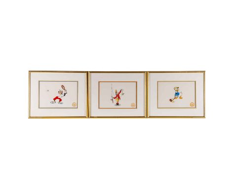 WALT DISNEY "Serigraph-Cels 3 Stück" limitierte Produktion von 1990, (9500 Stück), 1x "How to Fish", 1x "Donald´s Golf Game",