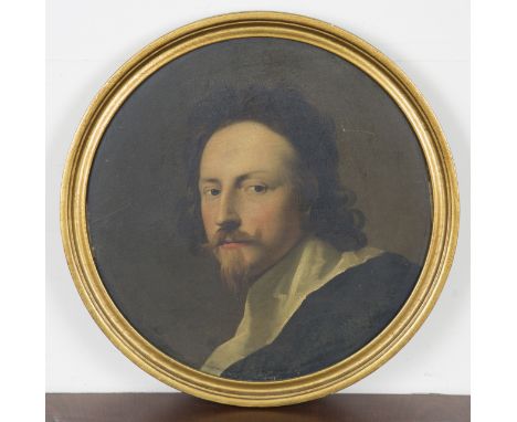 After Anthony van Dyck - Tondo Portrait of Nicholas Lanier, 19th century oil on canvas, diameter 45cm, within a gilt frame.Bu