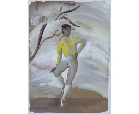 Loudon Sainthill - 'Roman Jasinski', mid-20th century watercolour with gouache, signed and titled, 70cm x 50.5cm, within an a