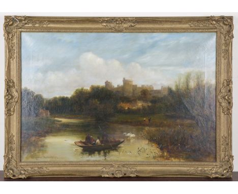 James Herbert - 'View of Windsor Castle and the Thames', 19th century oil on canvas, signed and dated '89 recto, titled galle