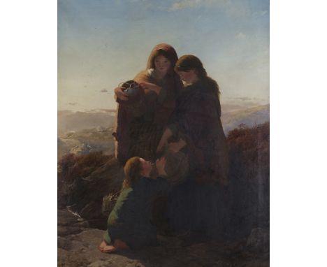 Henry Bright and James John Hill - The Water Carriers, 19th century oil on canvas, signed by both artists and dated '51, 108c